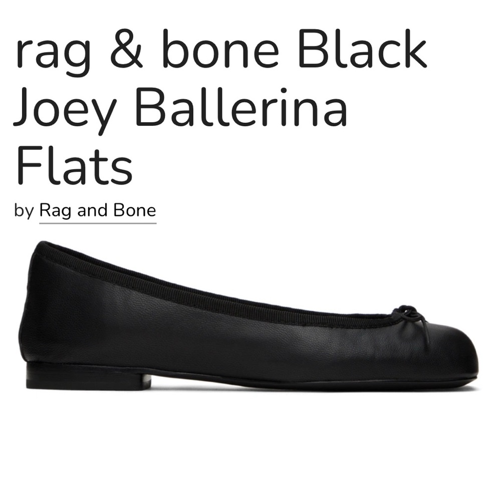 Rag & Bone Elegant Black Ballet Flats